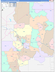 Rapid City Metro Area Wall Map Color Cast Style 2026